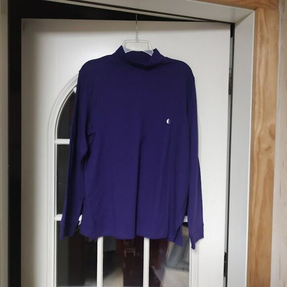 New Hasting & Smith Purple Long Sleeve High Neck Top Size Women's 1X - Picture 1 of 2